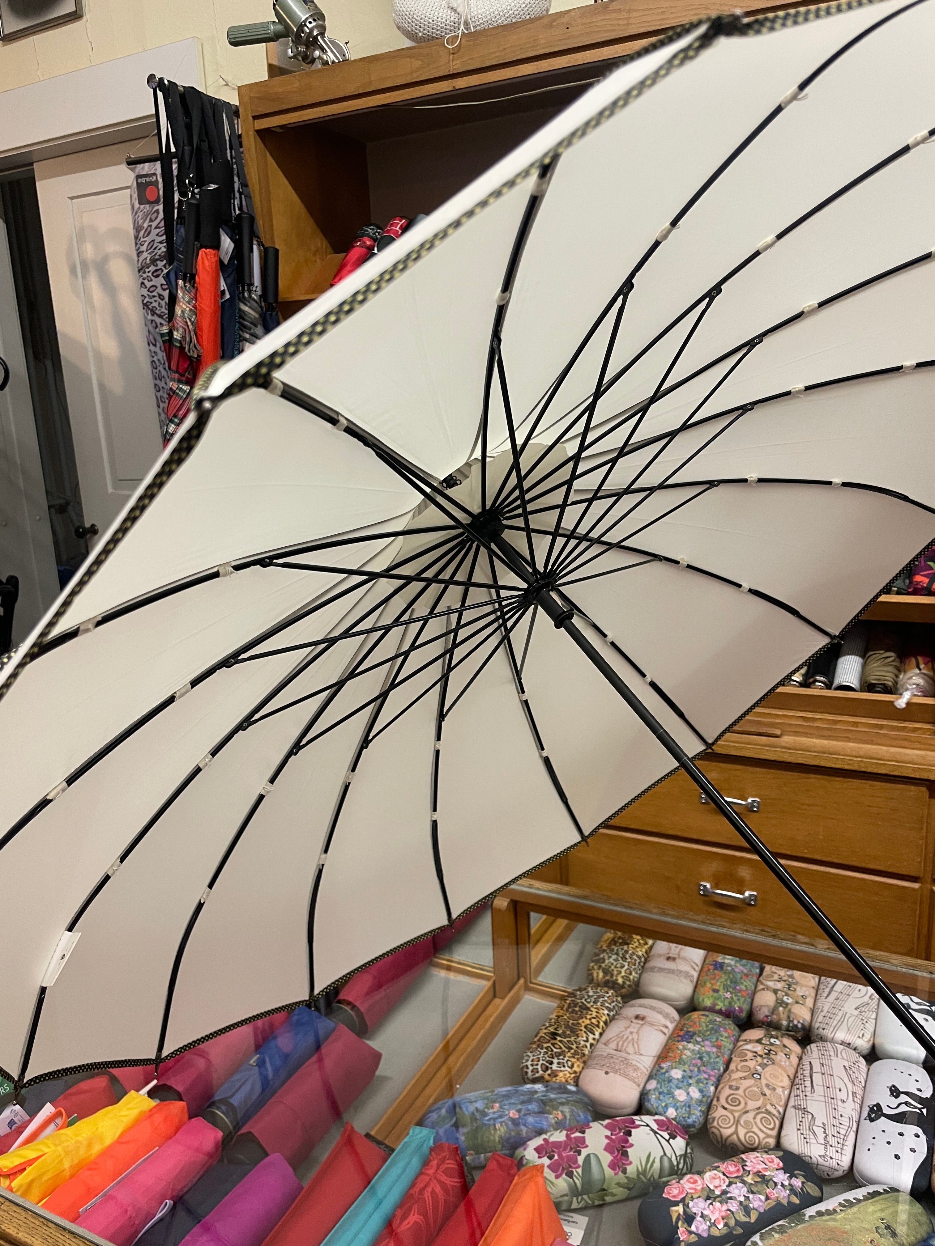 Damen Pagodenschirm weiß