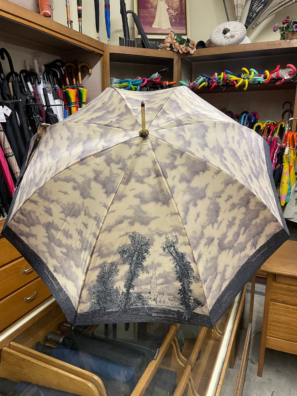 Handmade Damen Langschirm Landschaftsmotiv